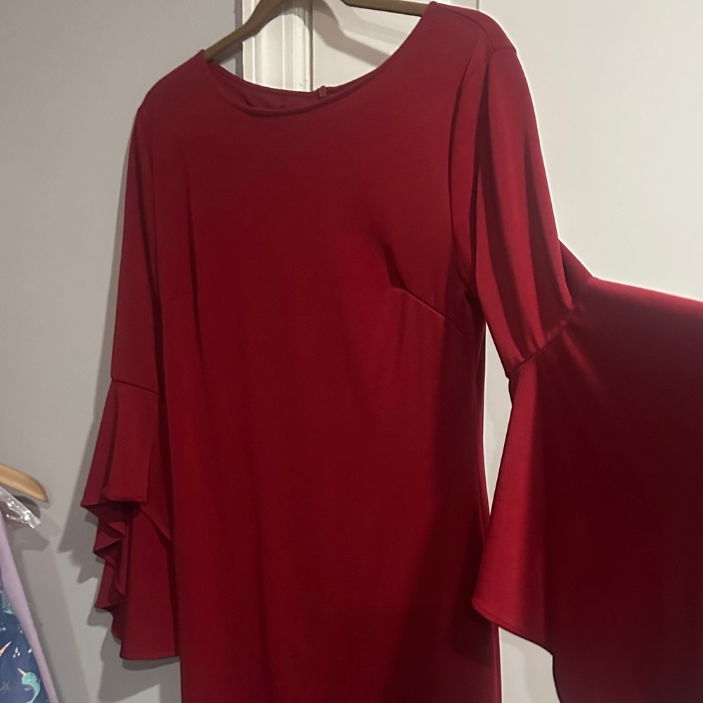Red Haute Vibrant Red Long Sleeve Dress